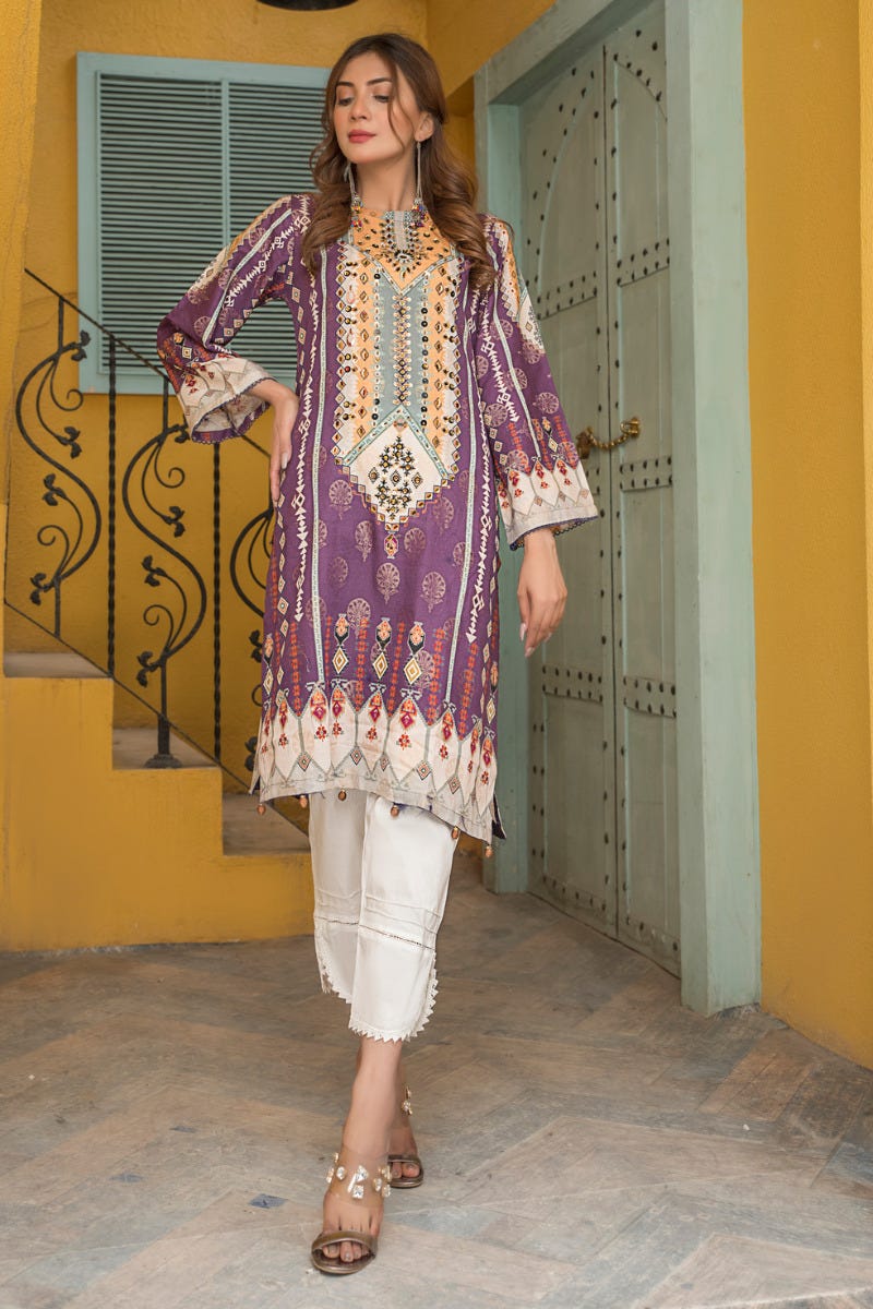 Ready to Wear 2 Pcs Lawn Embroidered Collection by Zaiwa 14