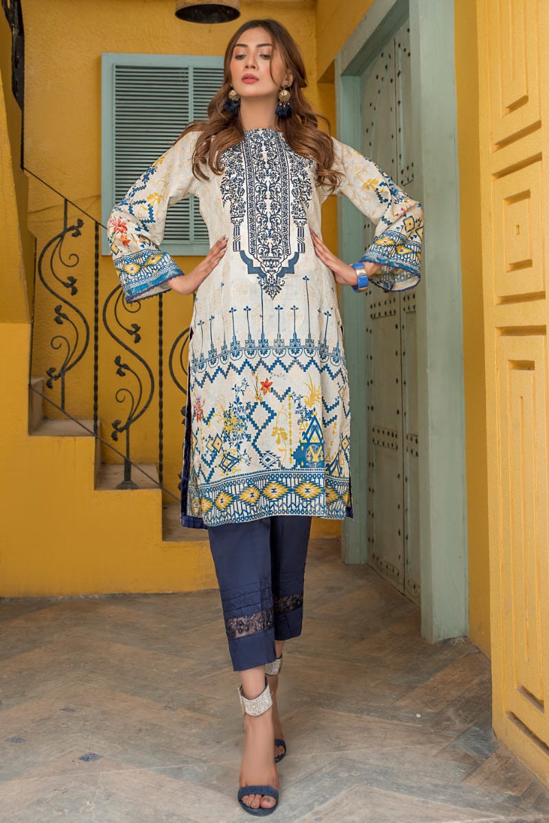 Ready to Wear 2 Pcs Lawn Embroidered Collection by Zaiwa 17