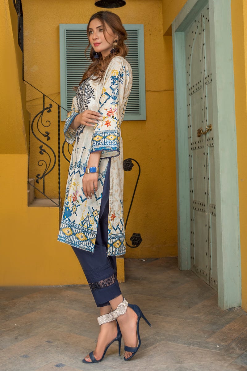 Ready to Wear 2 Pcs Lawn Embroidered Collection by Zaiwa 17