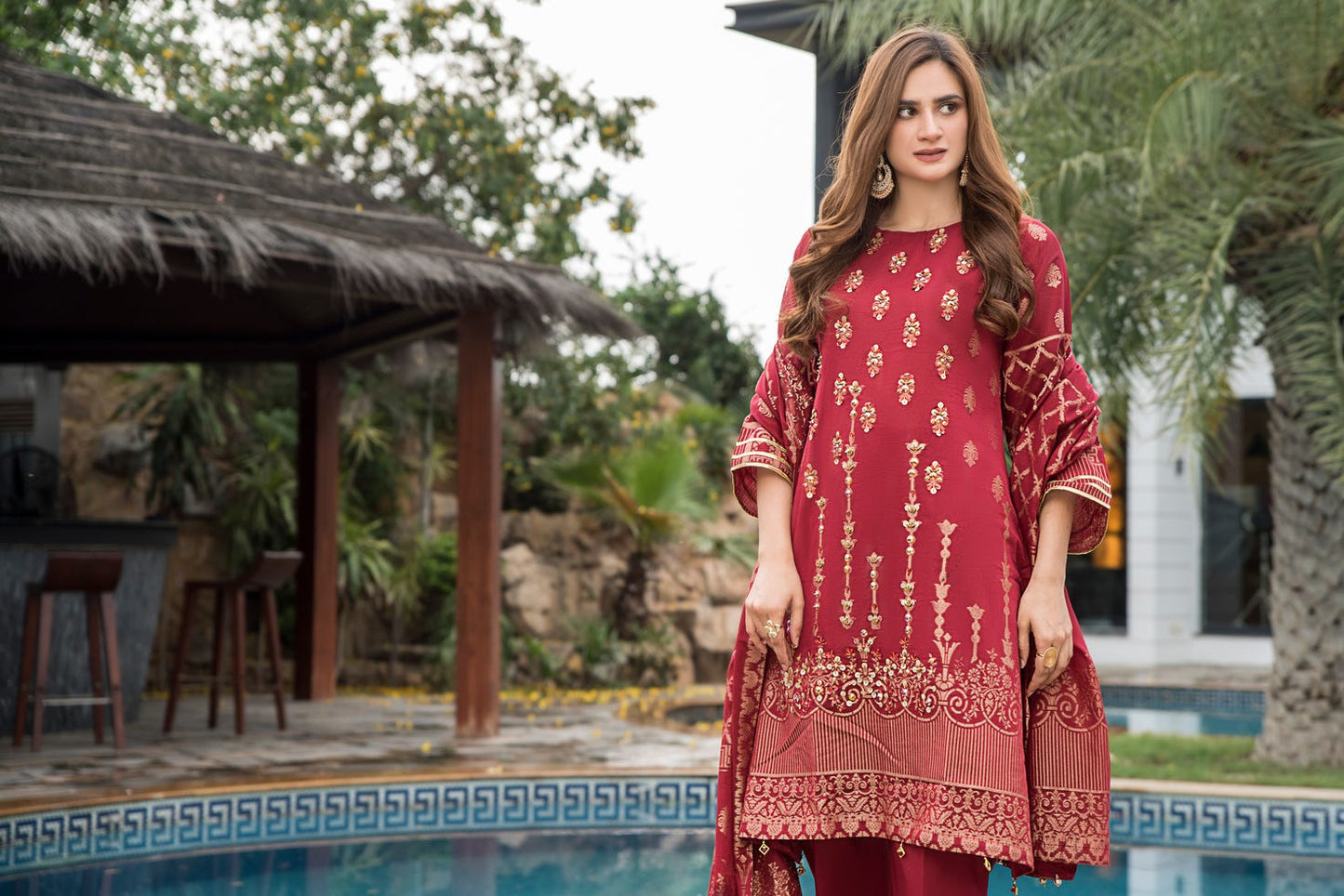 Jacquard Lawn Ready to Wear Handwork Dress by Zaiwa 09