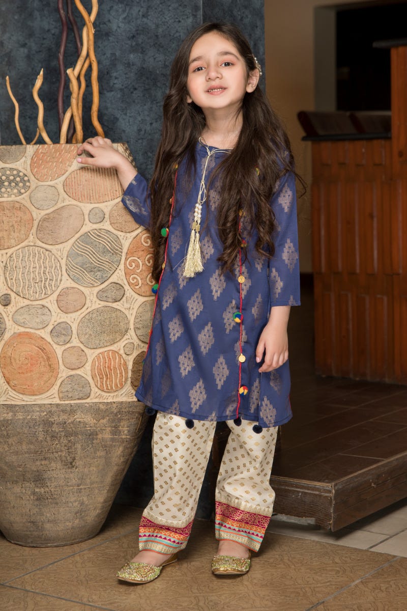 Girls Ready to Wear Jacquard Kurta 09