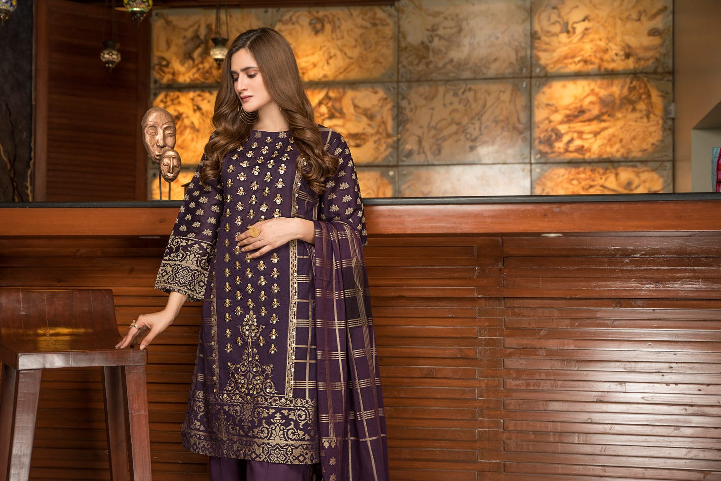 Jacquard Lawn Ready to Wear Handwork Dress by Zaiwa 06
