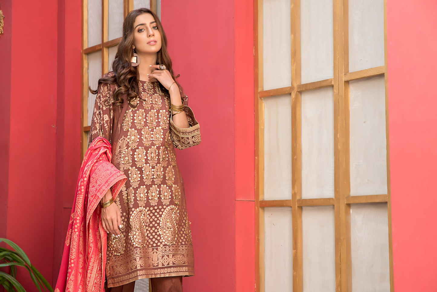 Jacquard Lawn Ready to Wear Dress with Handwork by Zaiwa 10