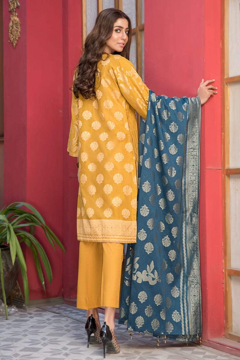 Jacquard Lawn Ready to Wear Dress with Handwork by Zaiwa 01