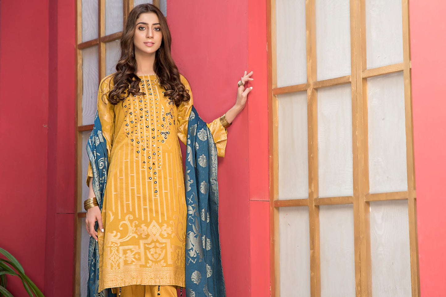 Jacquard Lawn Ready to Wear Dress with Handwork by Zaiwa 01