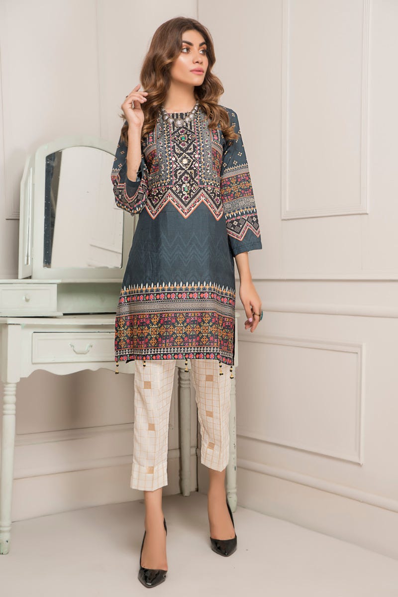 Ready to Wear Lawn 2 Pcs Hand Work Dress by Zaiwa 06