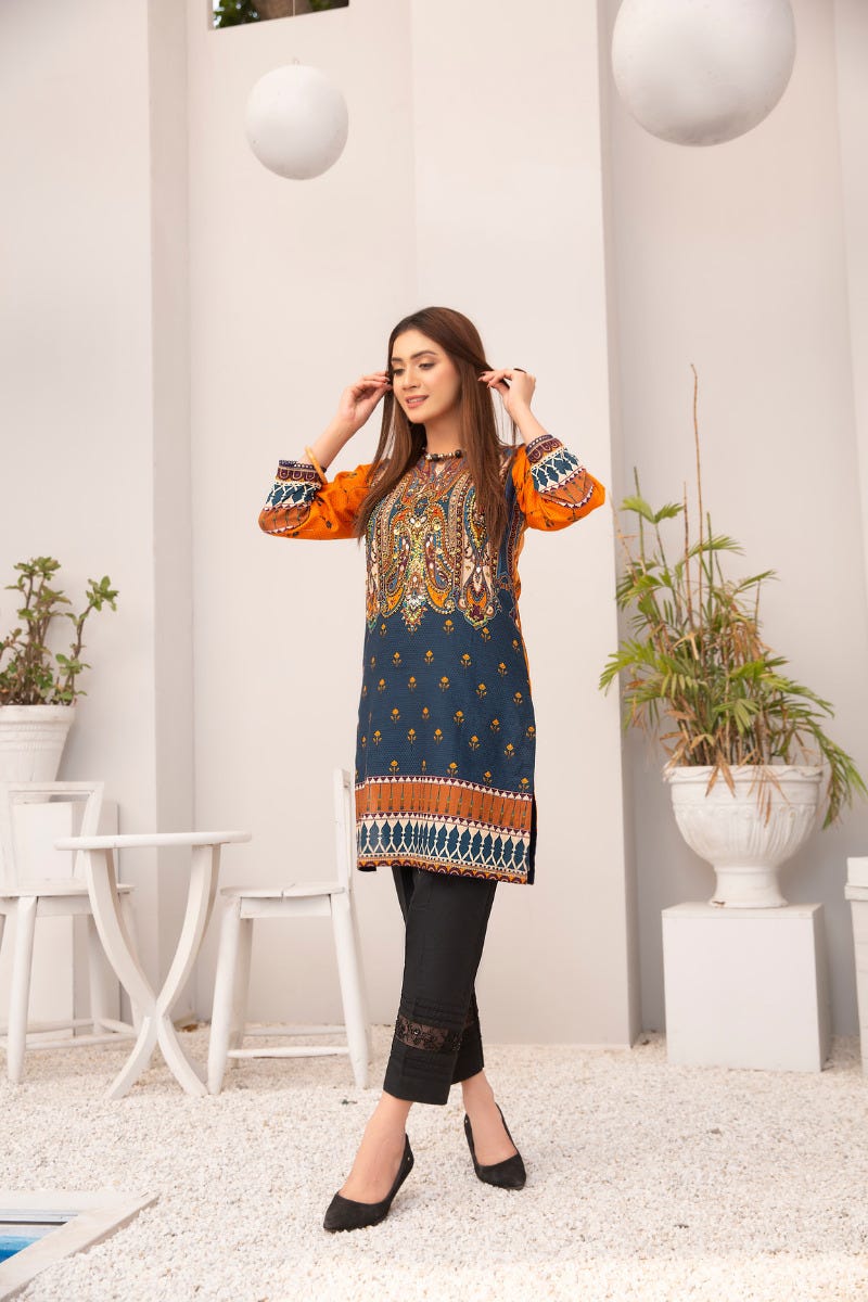 Winter 2 Pcs Ready to Wear Hand Embroidered Collection by Zaiwa 01