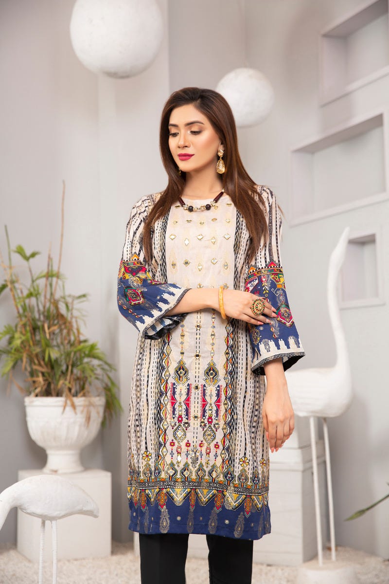 Winter Ready to Wear Kurta Hand Embroidered Collection by Zaiwa 12