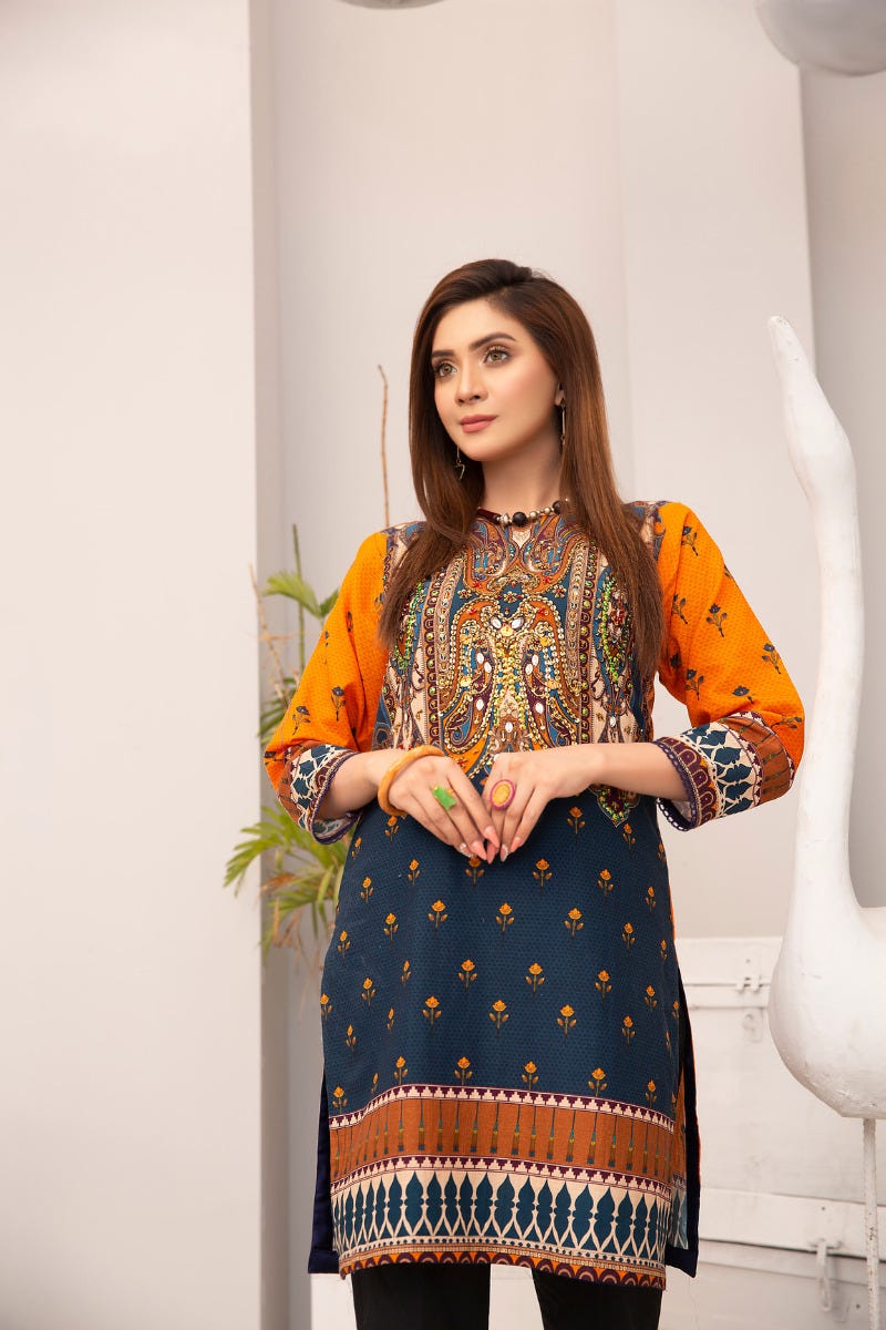 Winter 2 Pcs Ready to Wear Hand Embroidered Collection by Zaiwa 01