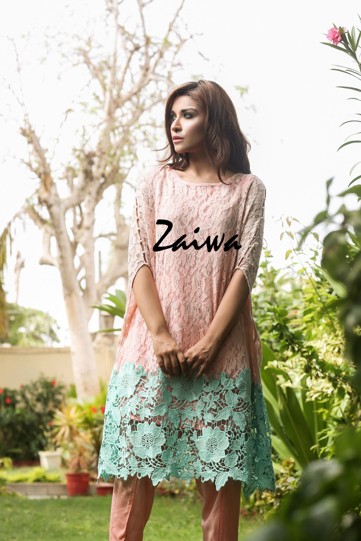 Crochet Applique Cape by Zaiwa