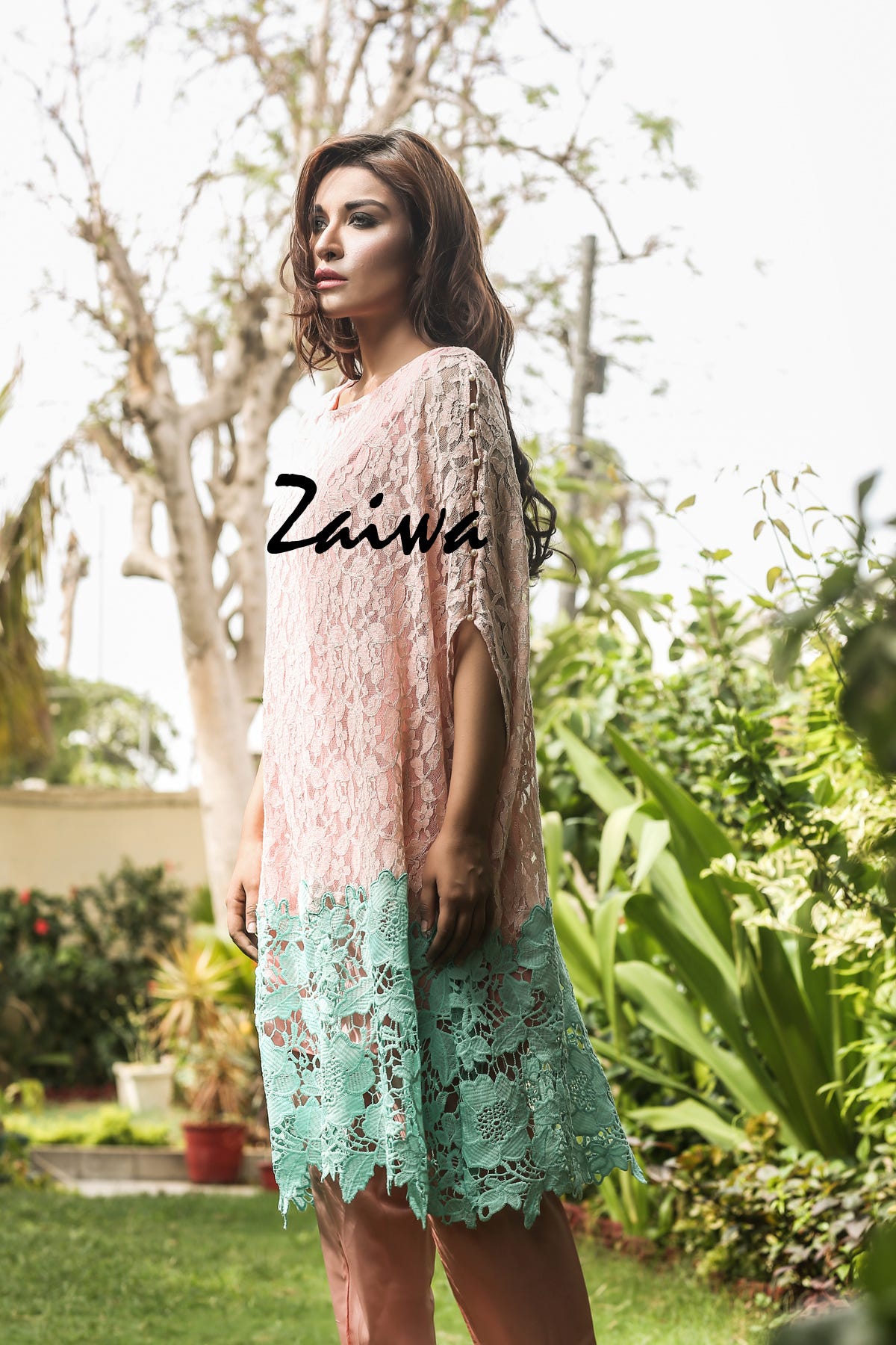 Crochet Applique Cape by Zaiwa