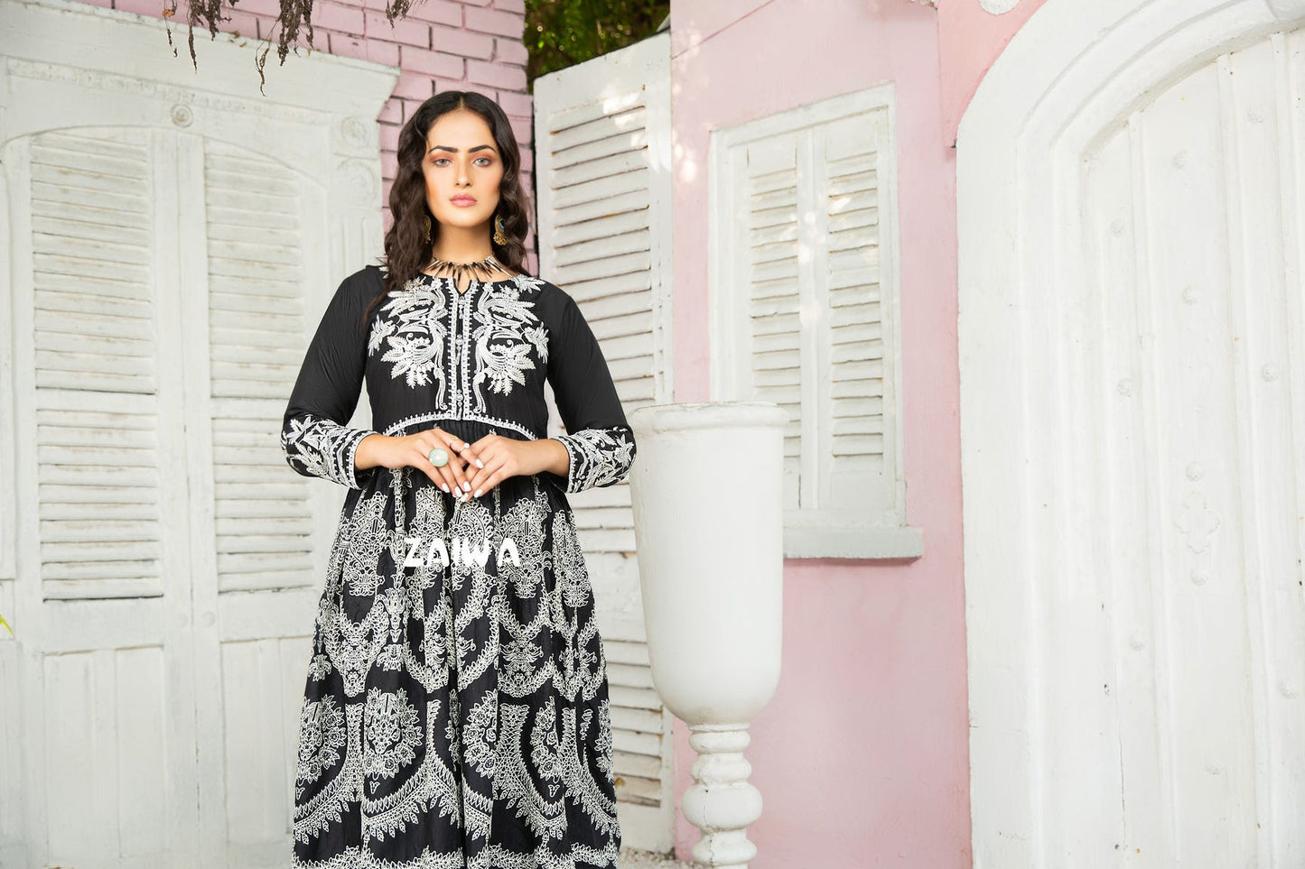 Ready to Wear Winter Embroidered Kurta by Zaiwa 03