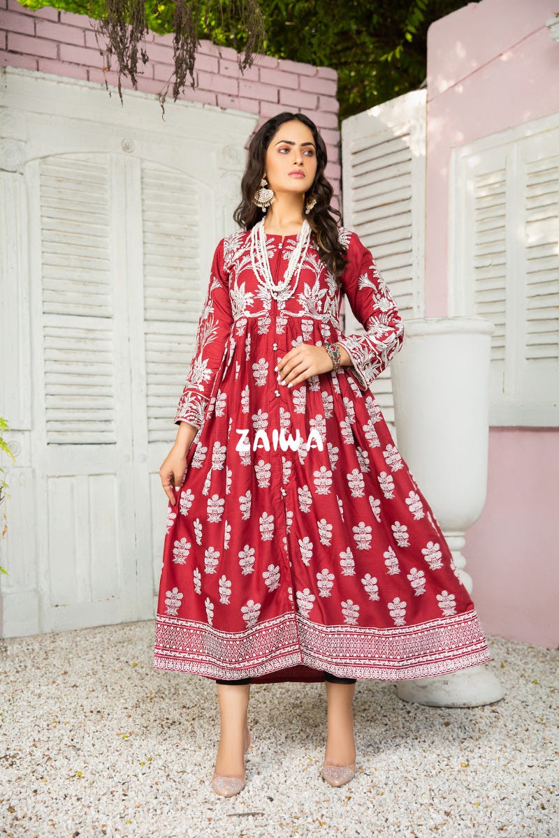 Ready to Wear Winter Embroidered Kurta by Zaiwa 04