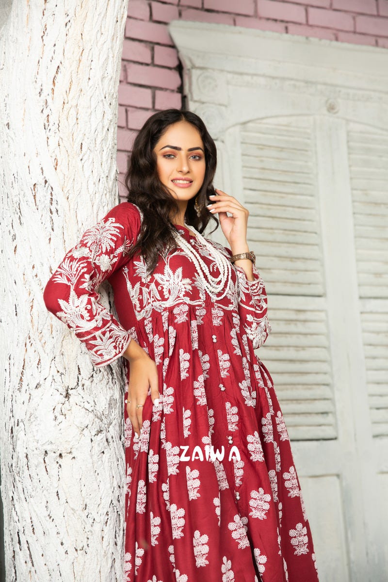 Ready to Wear Winter Embroidered Kurta by Zaiwa 04