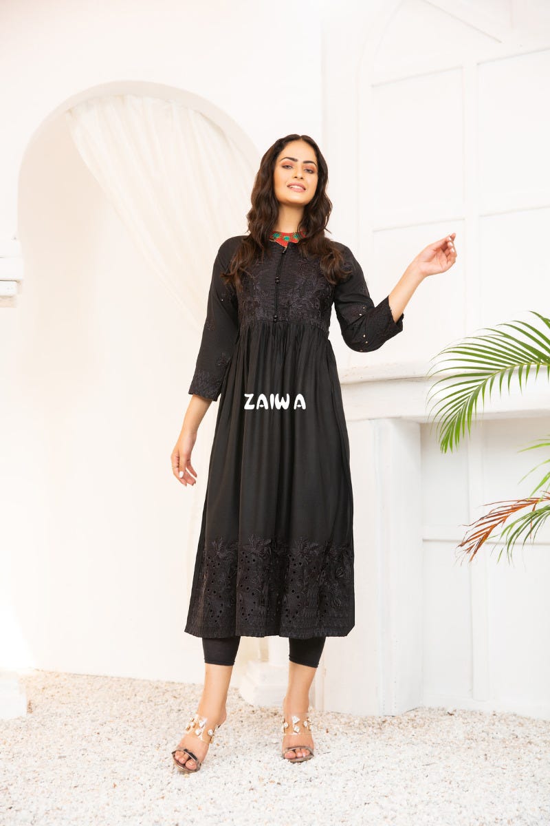 Ready to Wear Winter Embroidered Kurta by Zaiwa 06