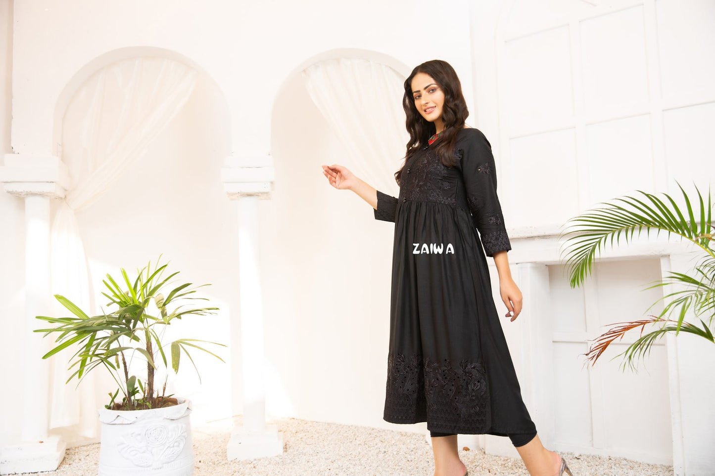Ready to Wear Winter Embroidered Kurta by Zaiwa 06