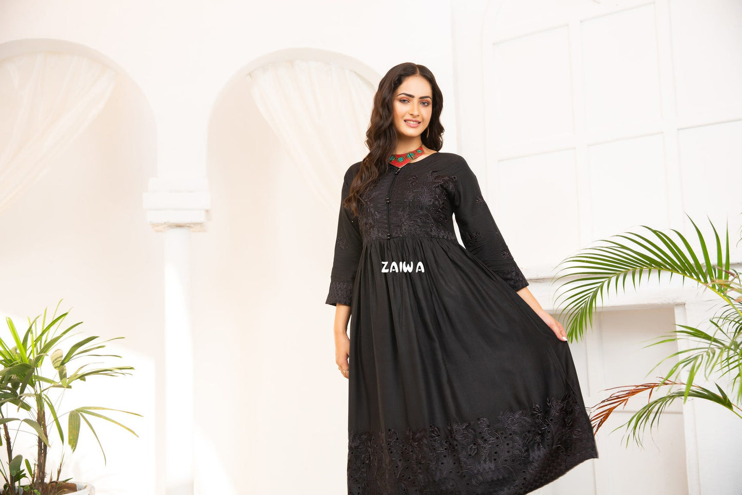 Ready to Wear Winter Embroidered Kurta by Zaiwa 06