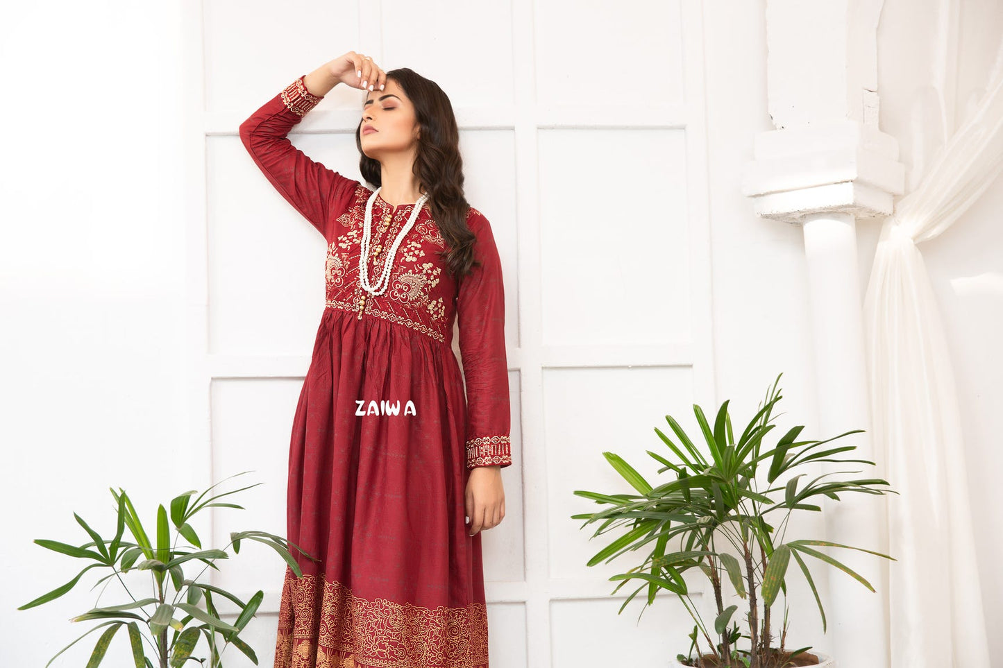 Ready to Wear Winter Embroidered Kurta by Zaiwa 07