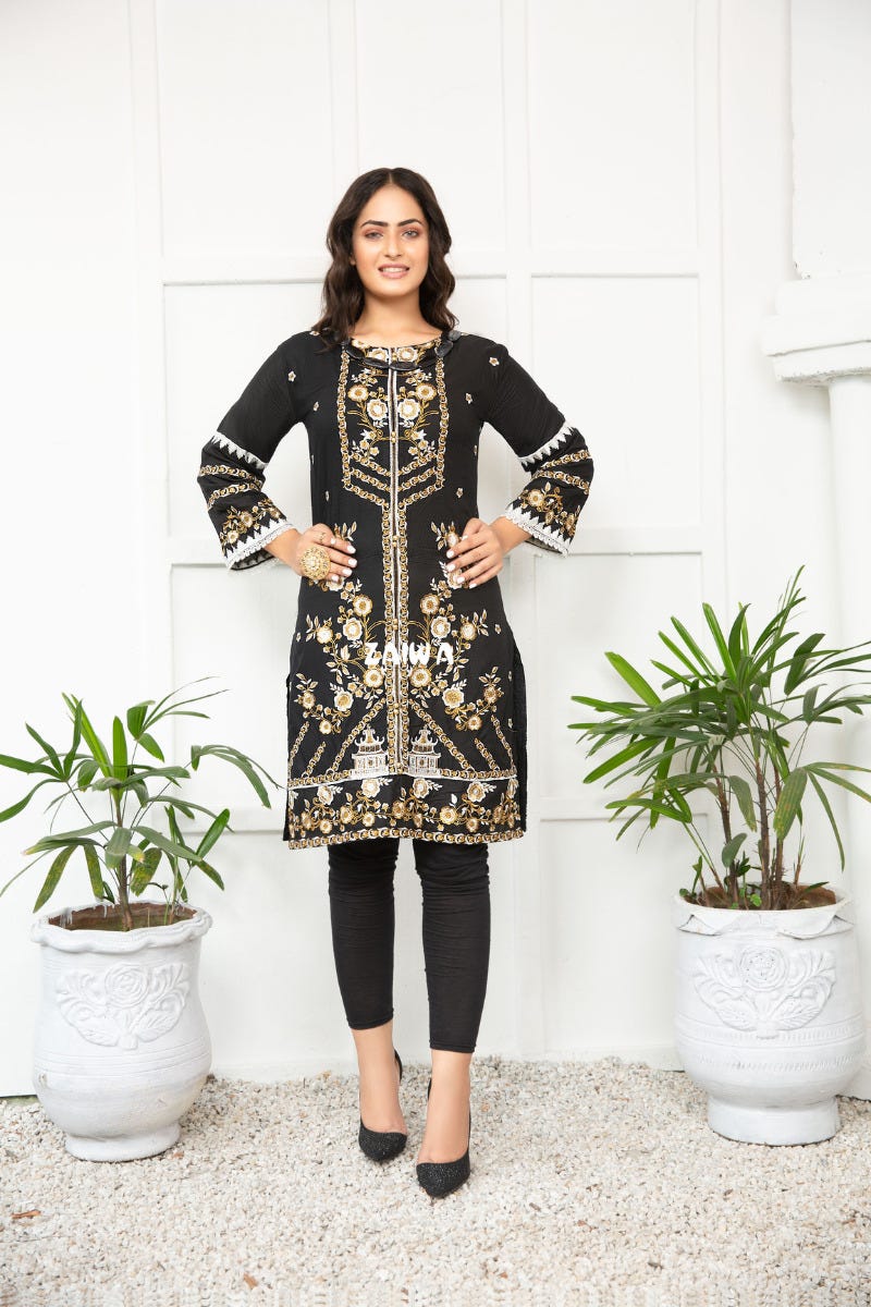 Ready to Wear Winter Embroidered Kurta by Zaiwa 08
