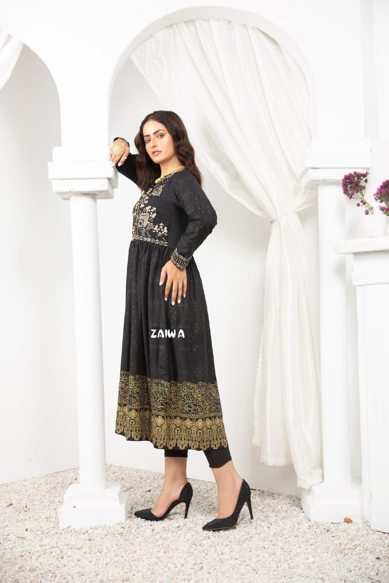 Ready to Wear Winter Embroidered Kurta by Zaiwa 09