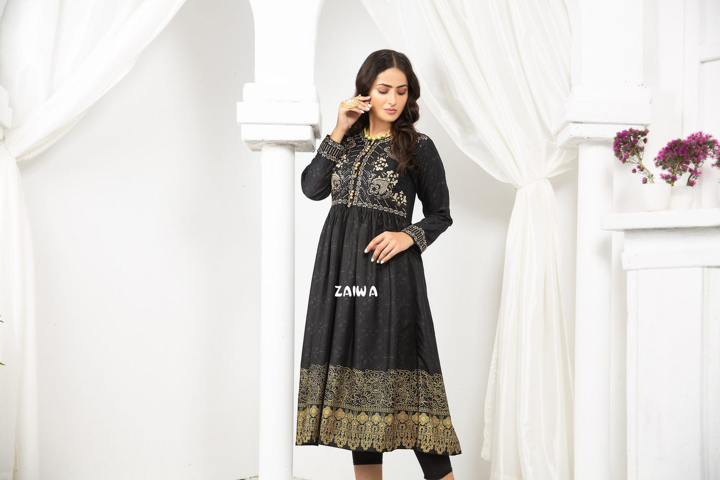 Ready to Wear Winter Embroidered Kurta by Zaiwa 09