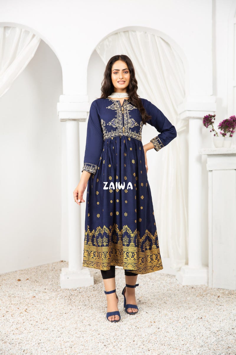 Ready to Wear Winter Embroidered Kurta by Zaiwa 10