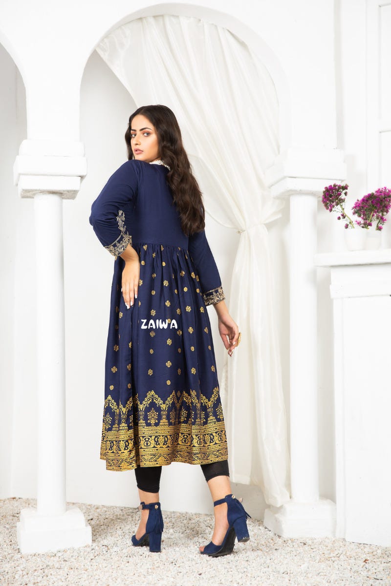 Ready to Wear Winter Embroidered Kurta by Zaiwa 10