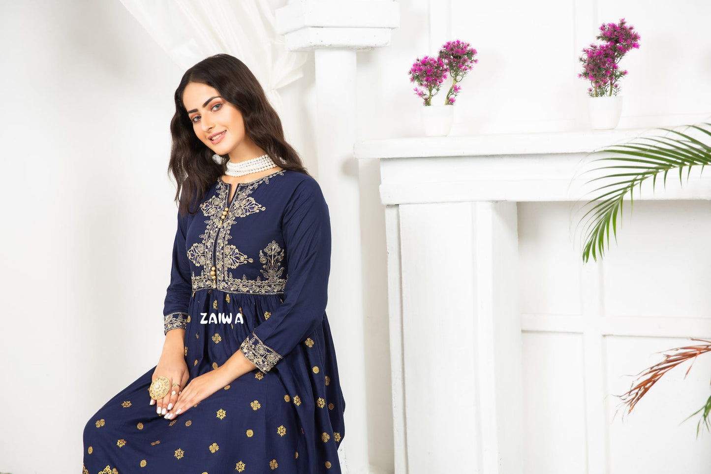 Ready to Wear Winter Embroidered Kurta by Zaiwa 10