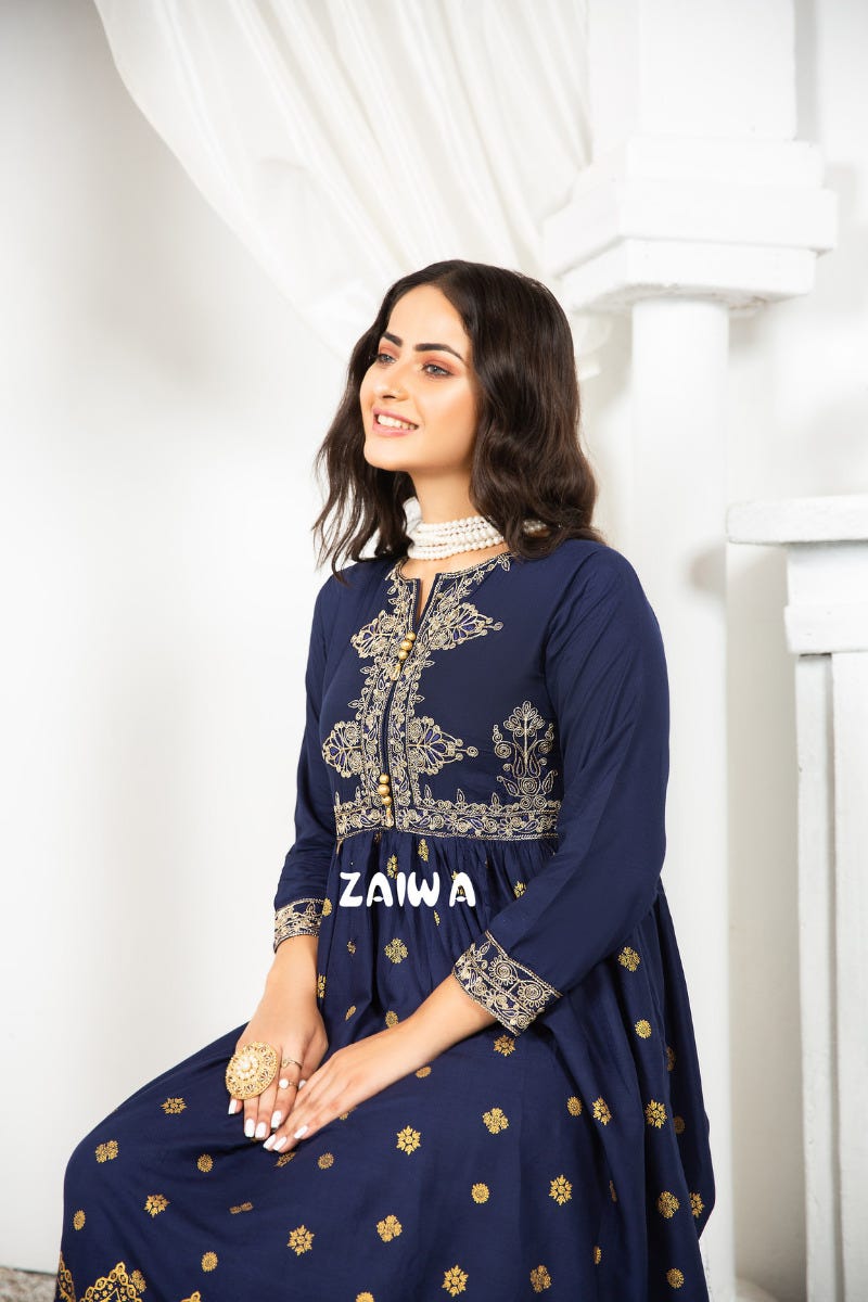 Ready to Wear Winter Embroidered Kurta by Zaiwa 10