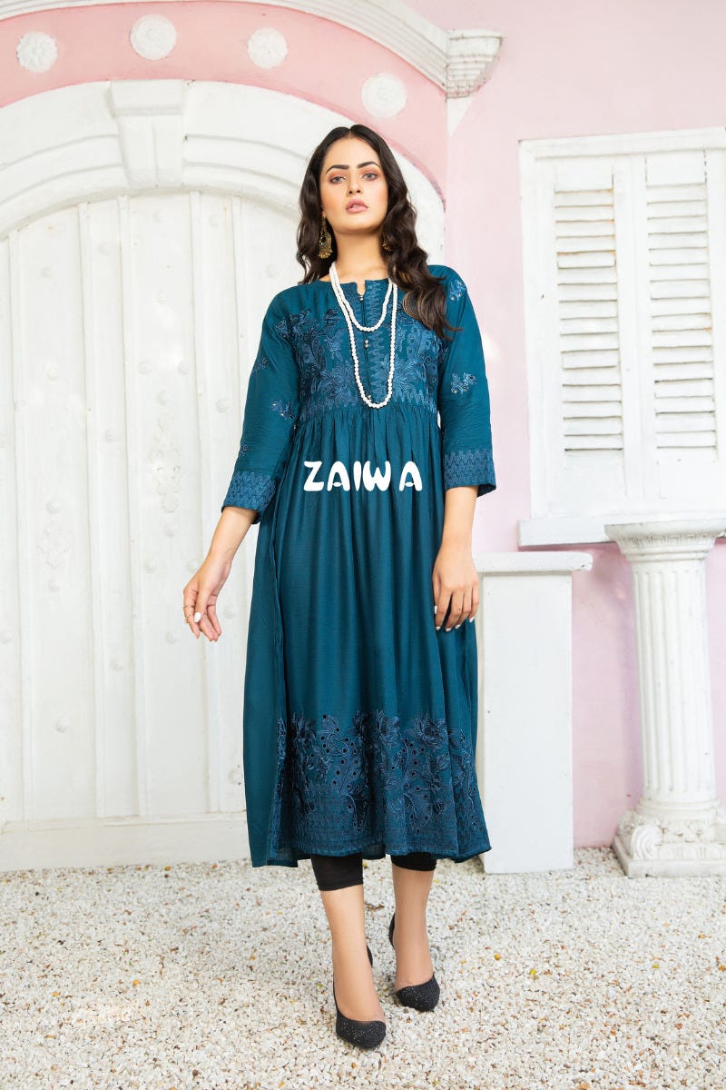 Ready to Wear Winter Embroidered Kurta by Zaiwa 02