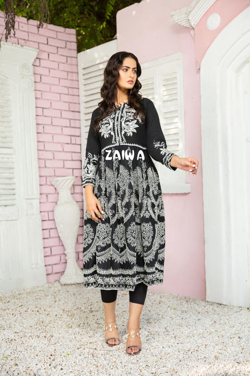 Ready to Wear Winter Embroidered Kurta by Zaiwa 03