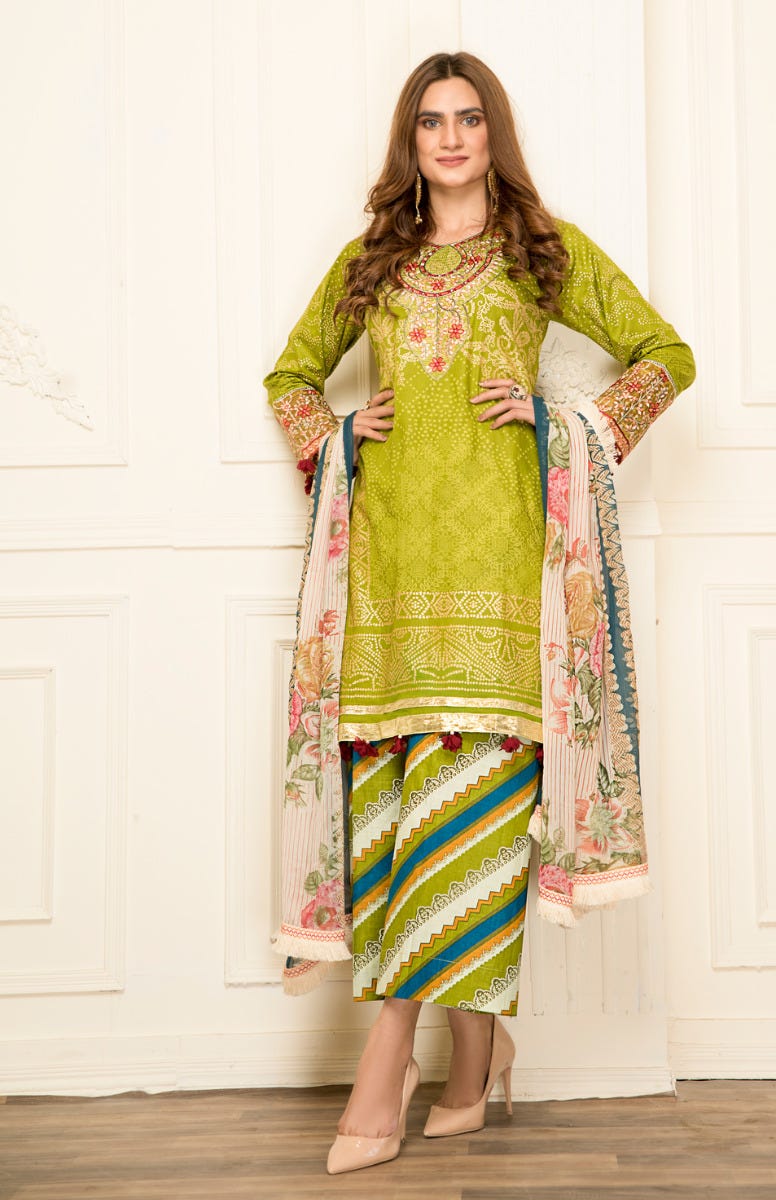 Ready to Wear Lawn Embroidered 3Pcs Collection by Zimal 07