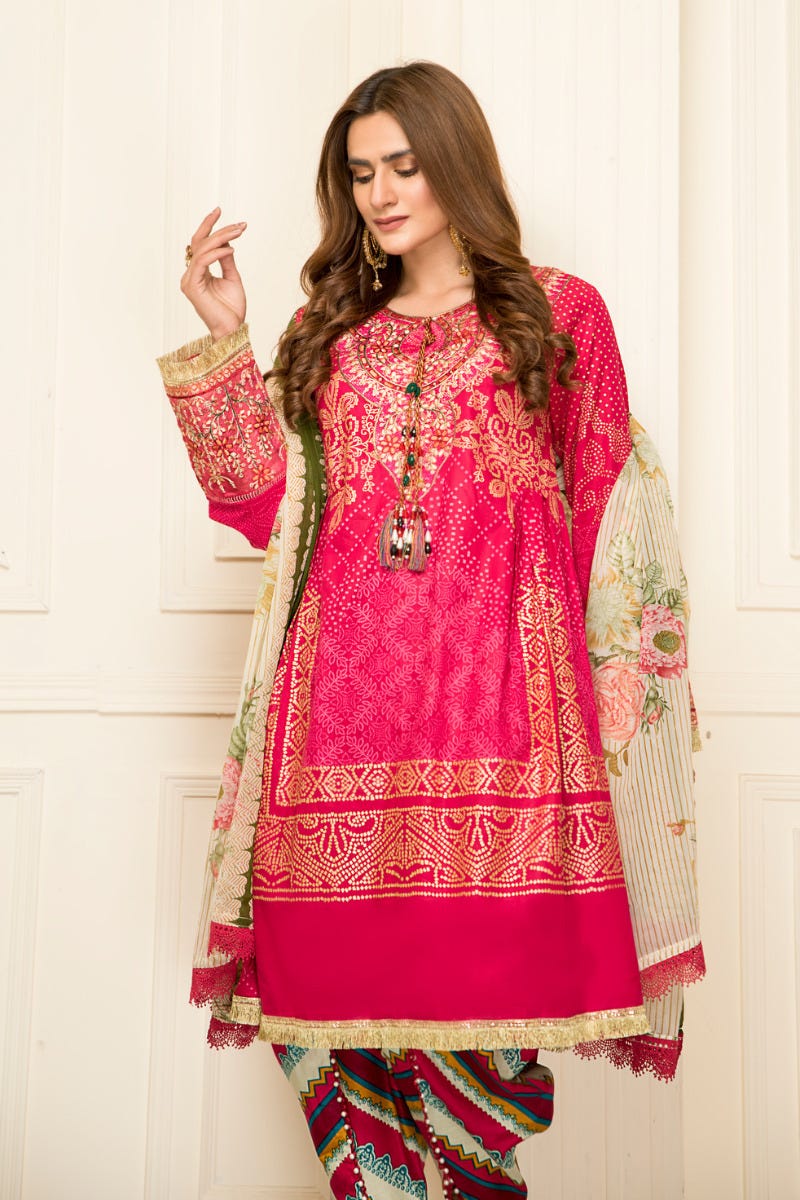 Ready to Wear Lawn Embroidered 3Pcs Collection by Zimal 12