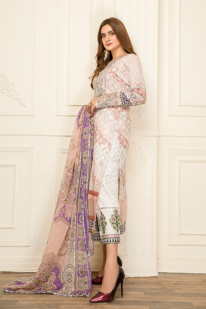 Ready to Wear Lawn Embroidered 3Pcs Collection by Zimal 09