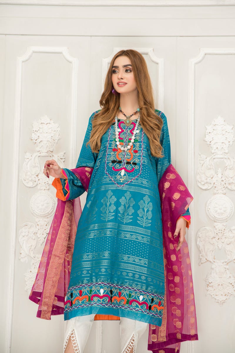 Winter Jacquard 3 Pcs Embroidered Collection by Zimal 06