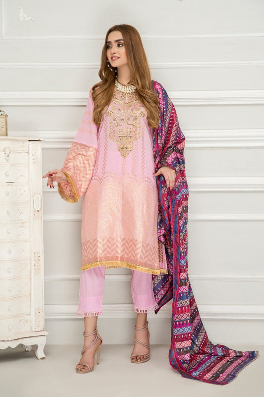 Winter Jacquard 3 Pcs Embroidered Collection by Zimal 07