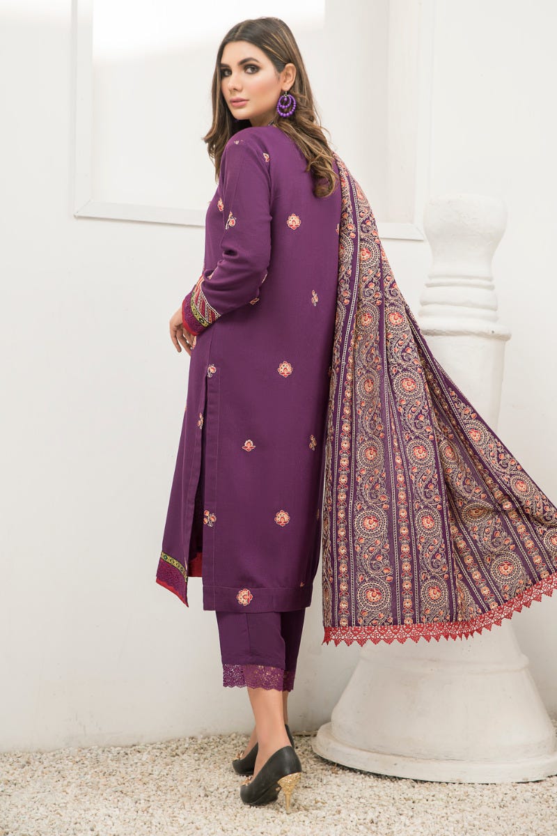 Winter Karandi 3 Pcs Embroidered Shawl Collection by Zimal 03