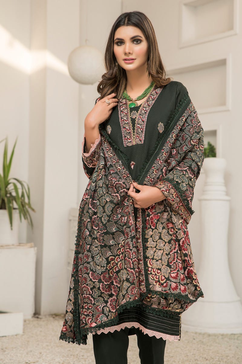 Winter Karandi 3 Pcs Embroidered Shawl Collection by Zimal 02