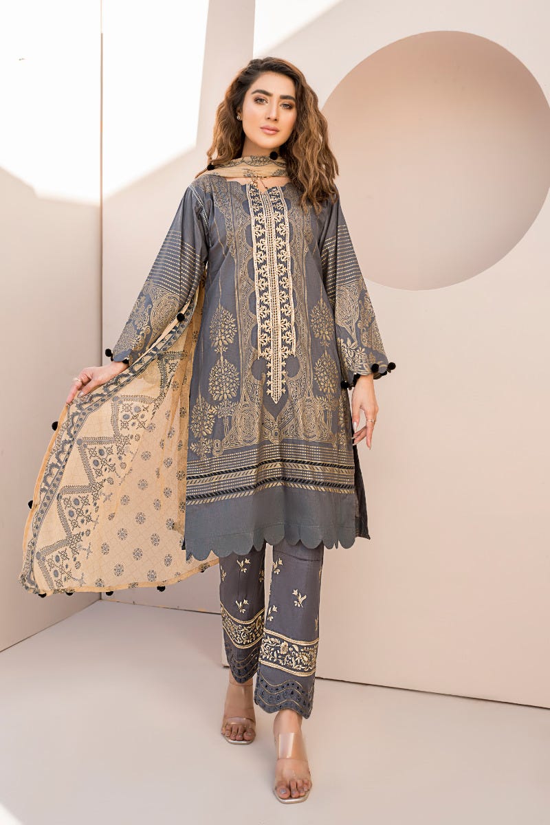 Ready to Wear Embroidered Lawn 3 Pcs Collection by Zimal 06