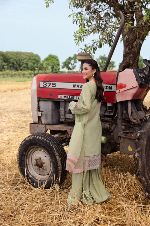 Taaron Jaisi by Mona – Matching Mother Daughter Pastel Green Shararah Outfits – TJM1