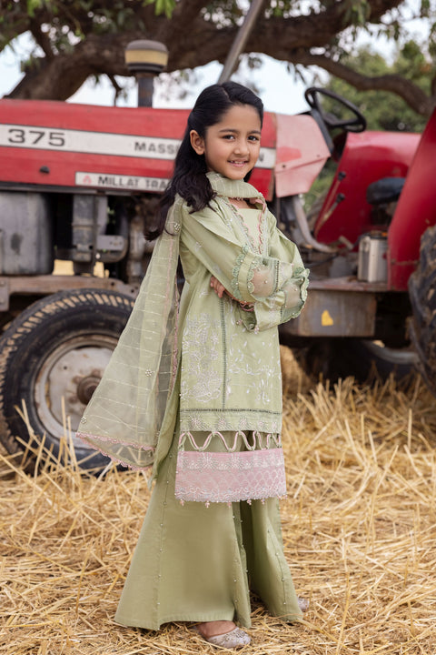 Taaron Jaisi by Mona – Matching Mother Daughter Pastel Green Shararah Outfits – TJM1