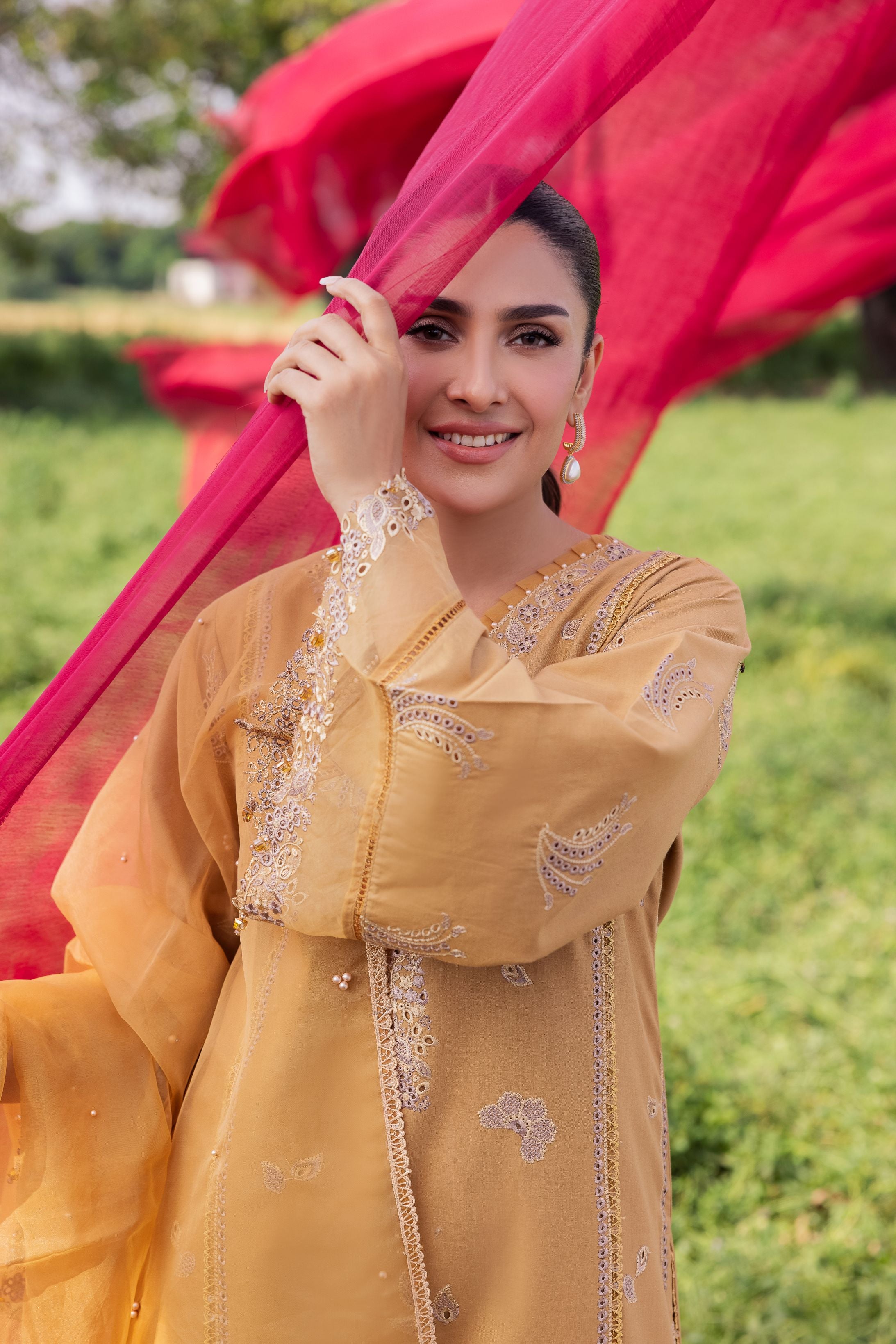 Taaron Jaisi by Mona – Matching Mother Daughter Mustard Shararah Outfits – TJM2