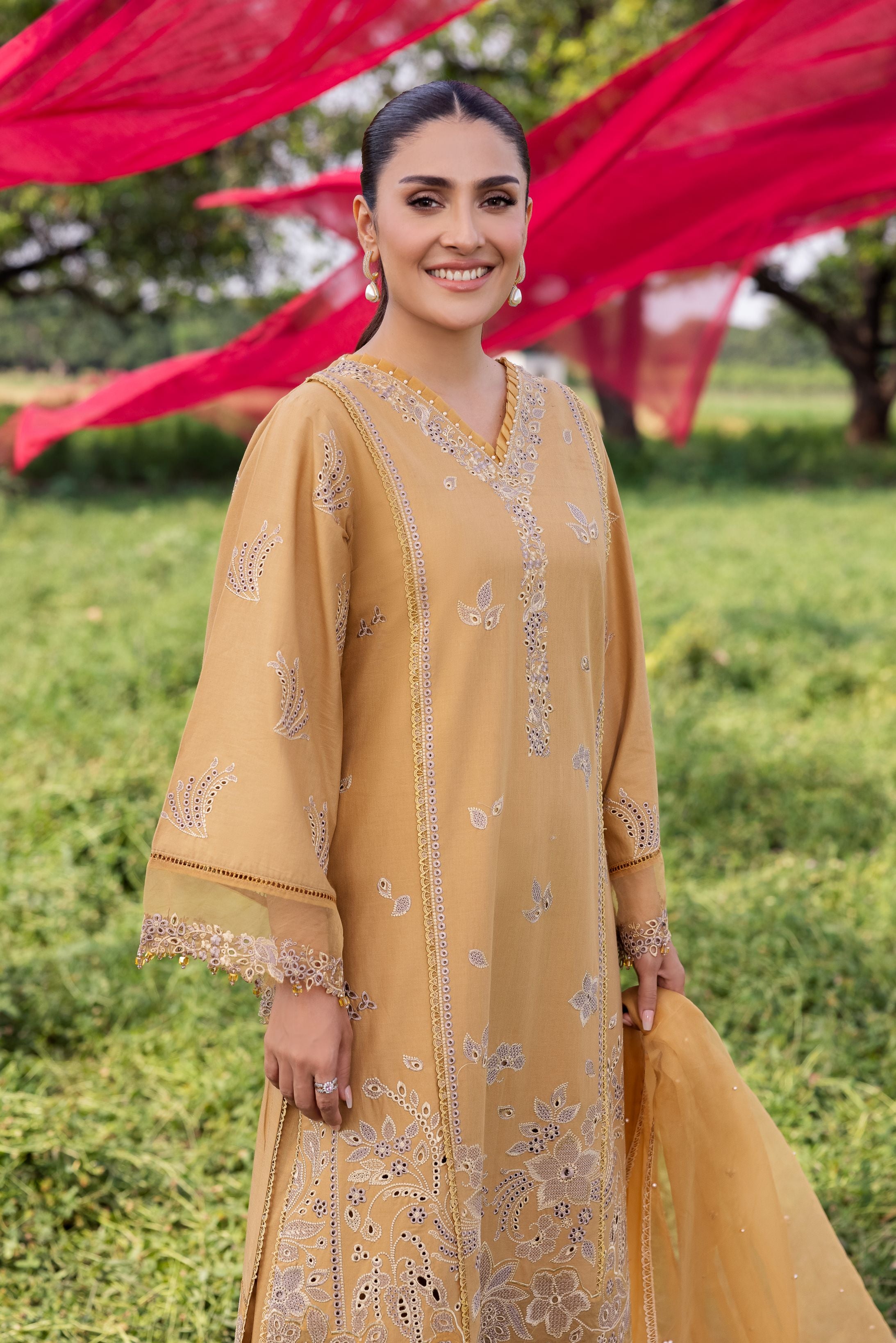 Taaron Jaisi by Mona – Matching Mother Daughter Mustard Shararah Outfits – TJM2