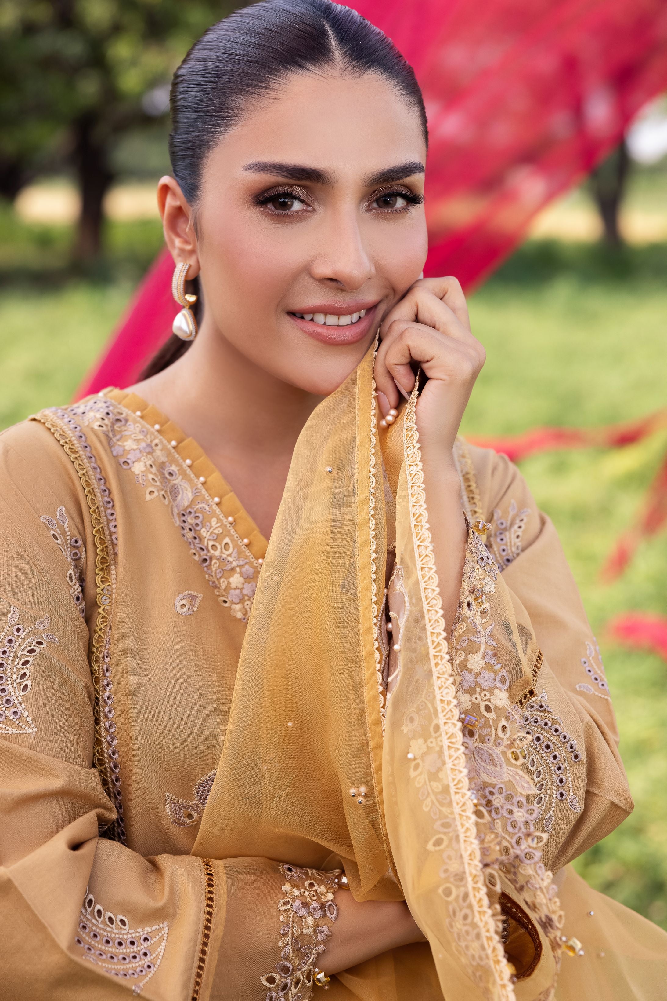 Taaron Jaisi by Mona – Matching Mother Daughter Mustard Shararah Outfits – TJM2