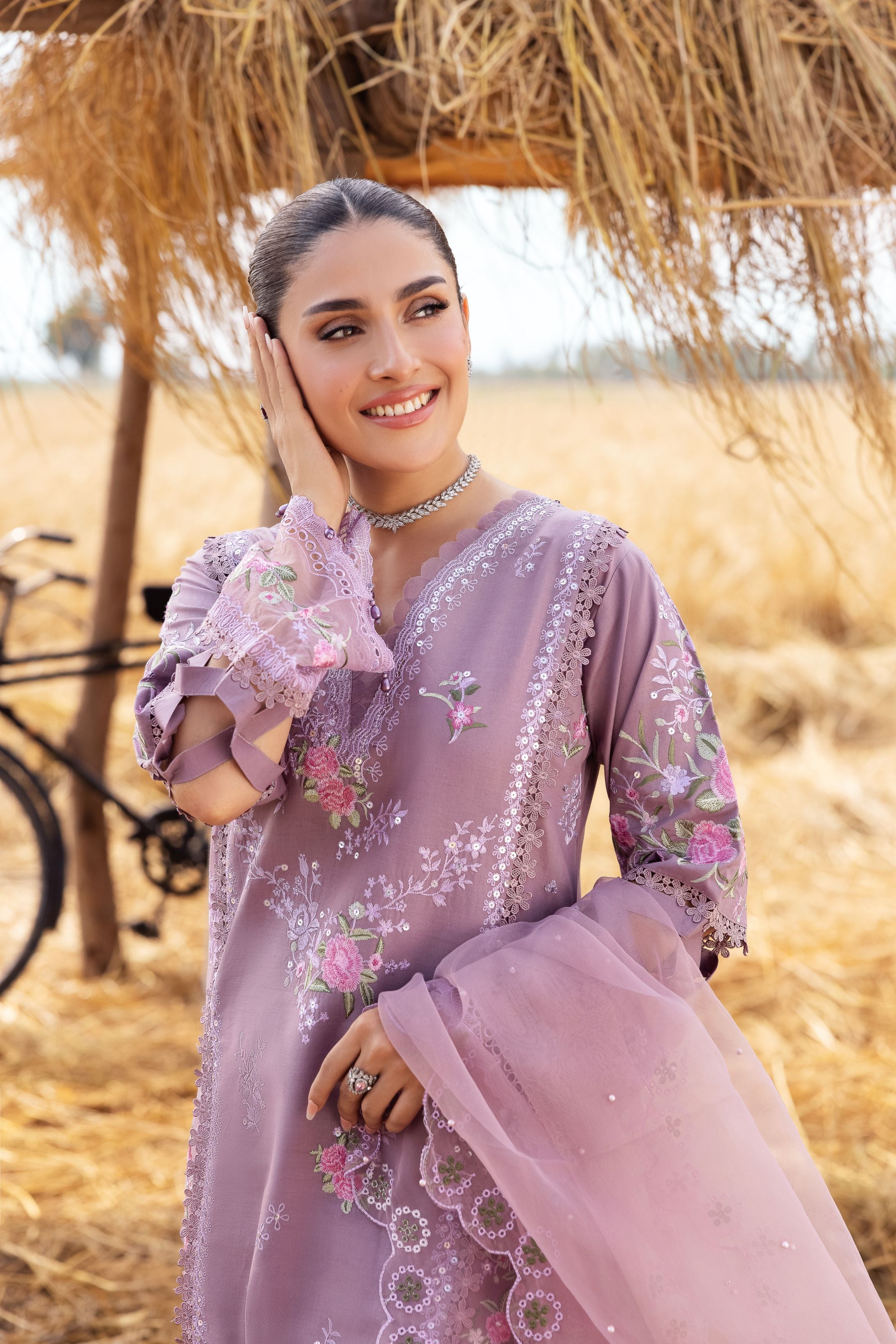 Taaron Jaisi by Mona – Matching Mother Daughter Lavender Cutwork Outfits – TJM5