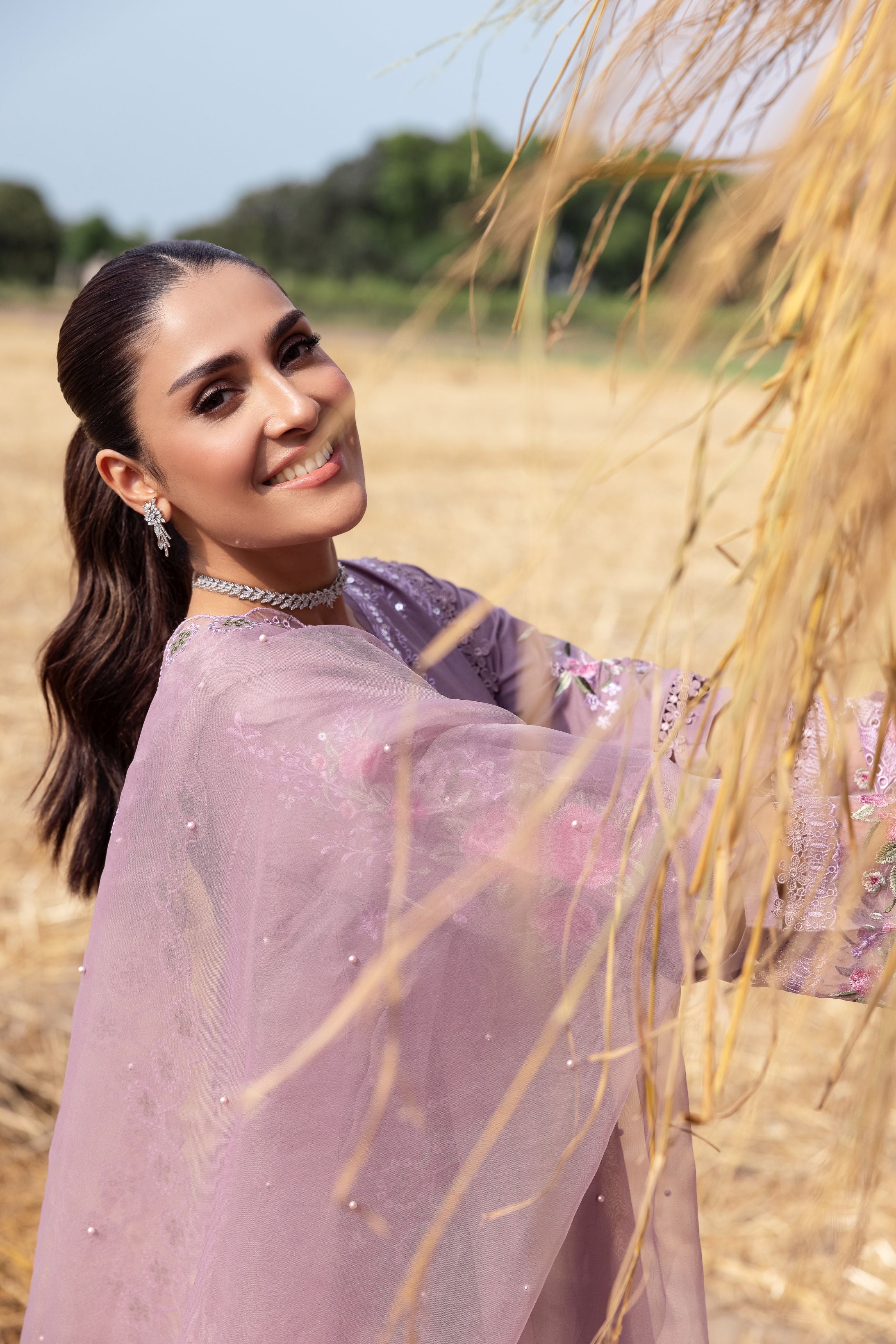 Taaron Jaisi by Mona – Matching Mother Daughter Lavender Cutwork Outfits – TJM5