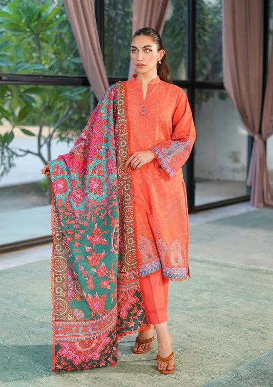 Winter Weaves by Sahar – 3pc Printed Khaddar Suit with Lace Detailing WWS1