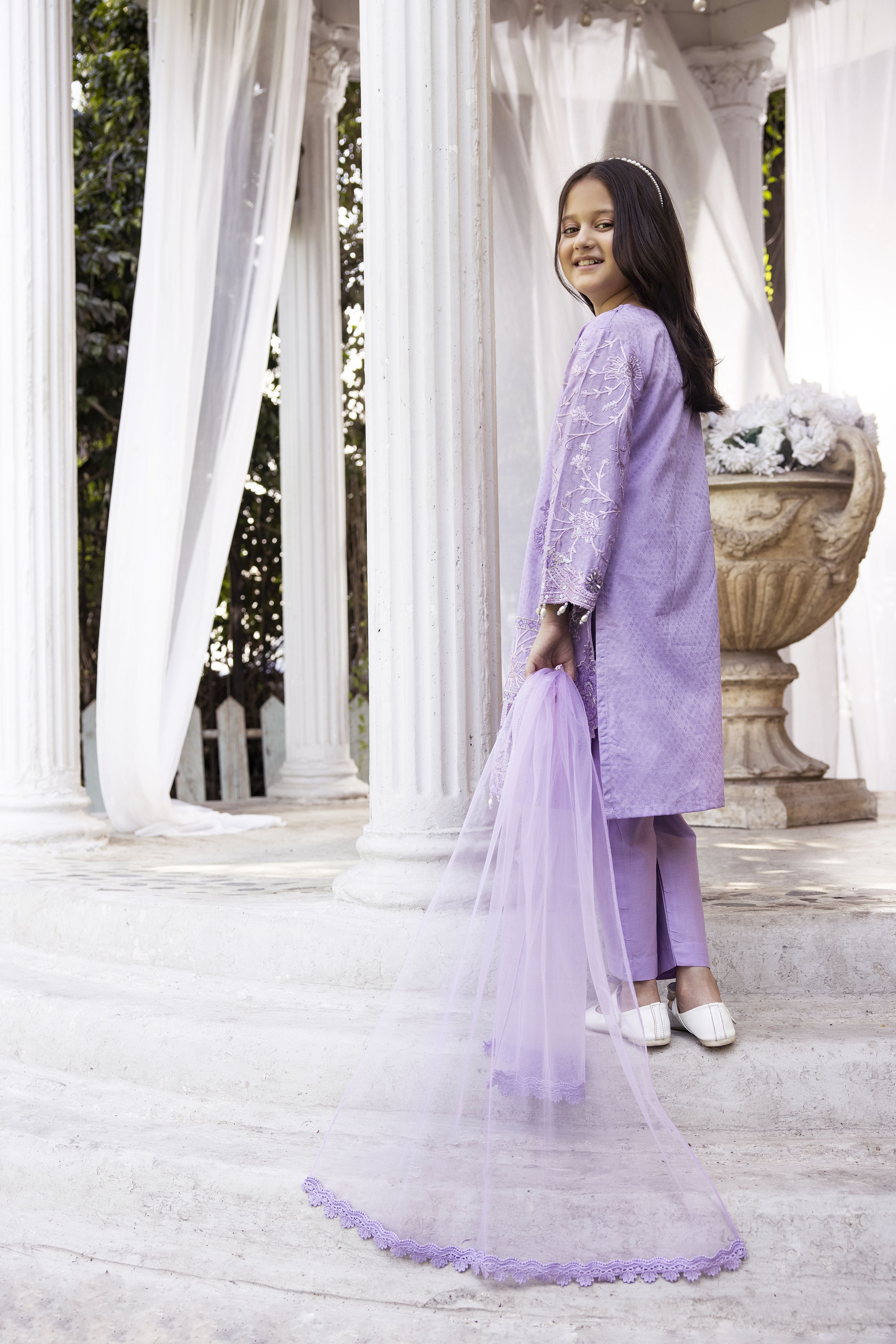 Luxury Jacquard EID Collection For Girls by Mona MJG7