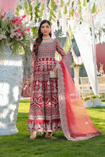 Maroon Maxi with Pearl Net Dupatta | Mother & Daughter Formal Wear by Aroosh TTAH2