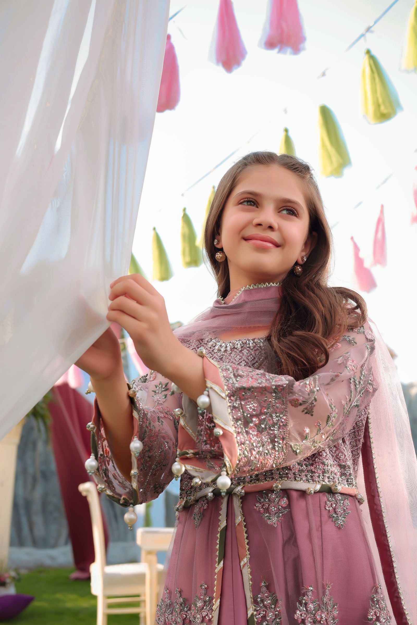 Dusty Rose Maxi | Aroosh Mother-Daughter Twinning Set TTAH3